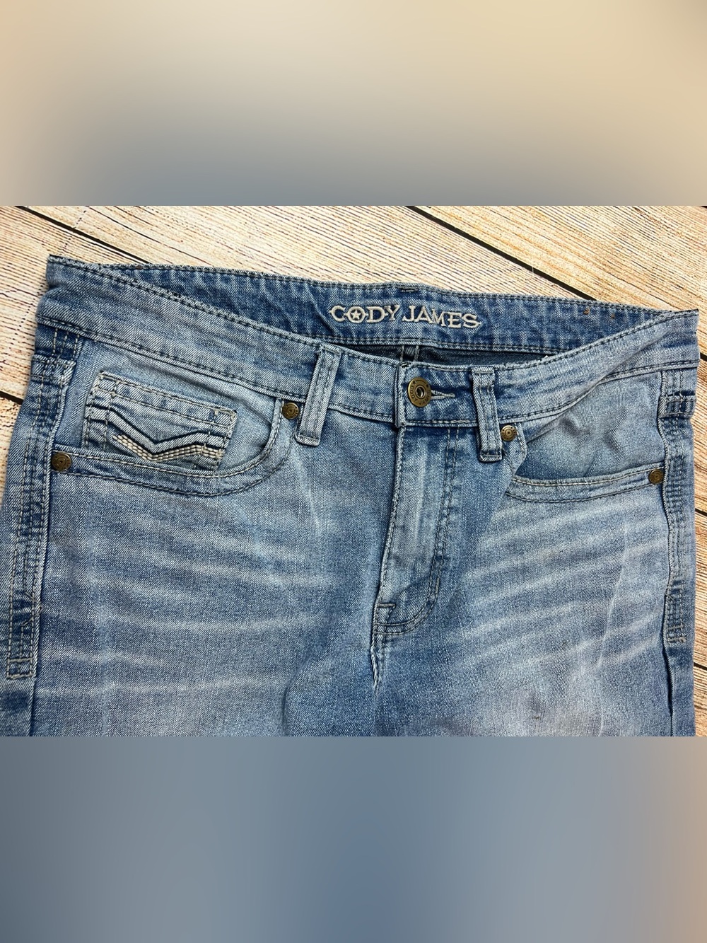 Mens Cody James Western Denim Blue Jeans Light Wash Size 33X36 - Picture 4 of 10